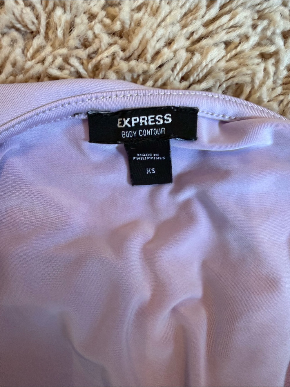 Express One-Shoulder Ruffle Tank Top in Light Lavender - Picture 2 of 2